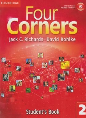 FOUR CORNERS 2+CD SB+WB  فور کورنرز 2 وی 2 کتاب کار و دانش آموز